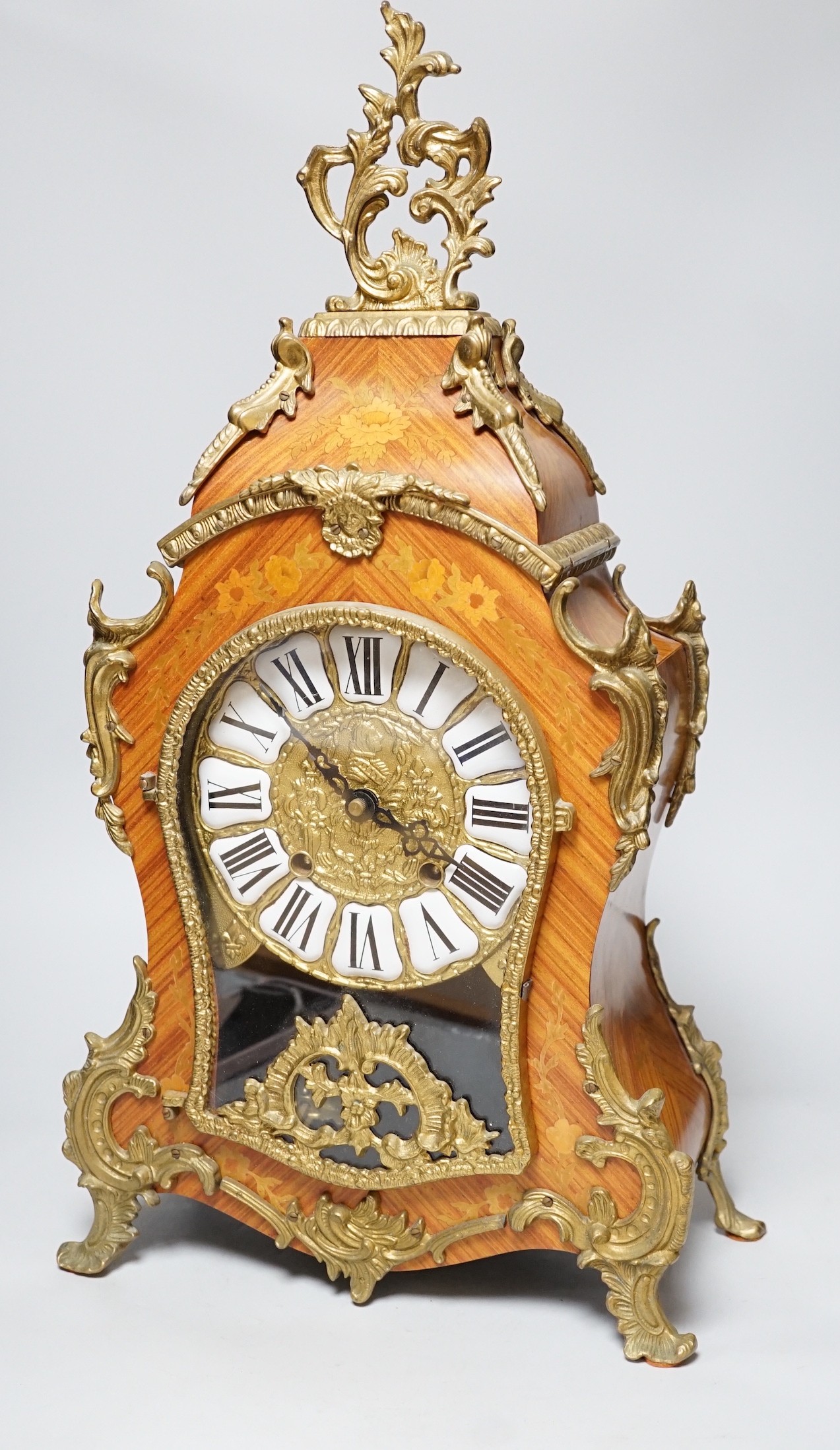 A modern 19th century style mantel clock, 56cm